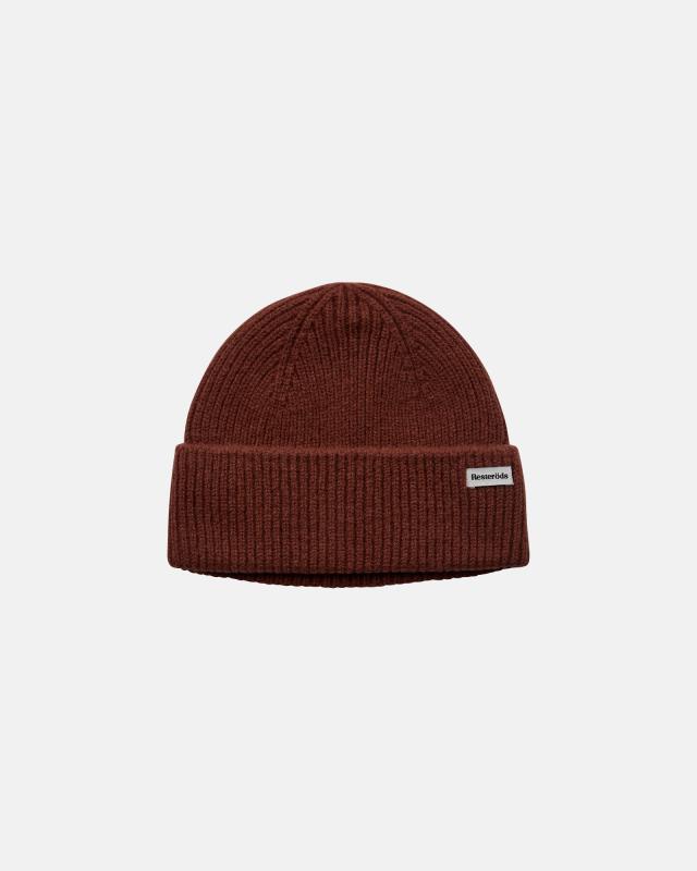 Beanie-mössa | 100% ull | Brun -Resteröds