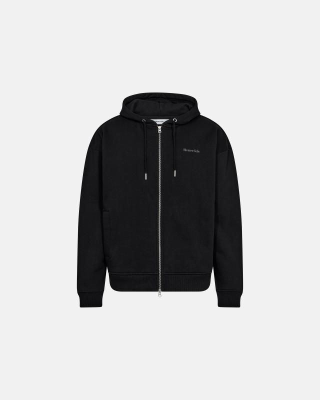 Sweatshirt med huva och dragkedja "rick" | 100% bomull | Svart -Resteröds