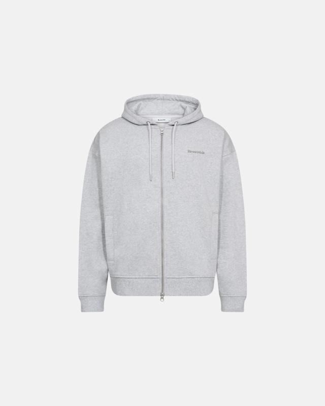 Sweatshirt med huva och dragkedja "rick" | 100% bomull | Ljusgrå -Resteröds