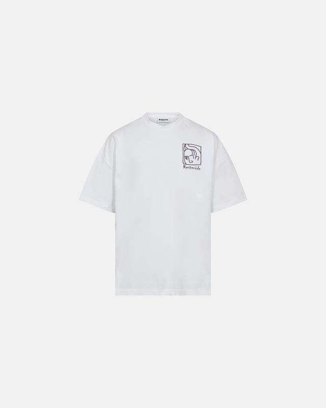 T-shirt med print "dev" | 100% bomull | Vit -Resteröds