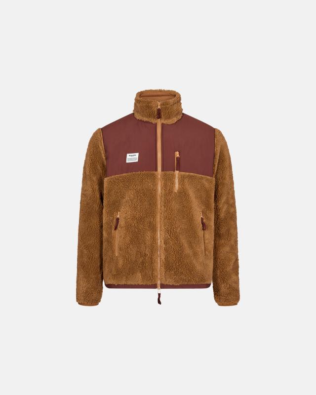 Jacka "panelfleece" | återvunnen polyester | brun -Resteröds