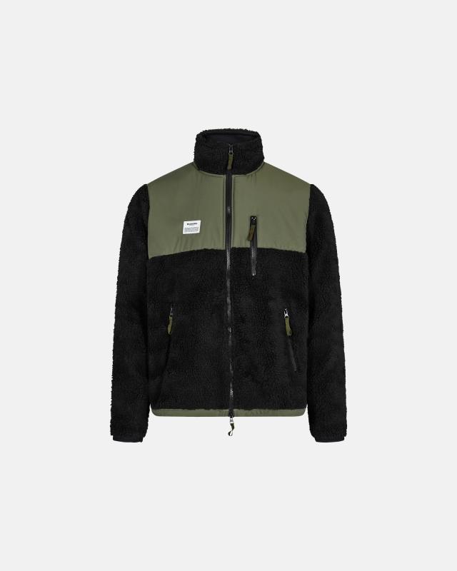 Jacka "panel fleece" | återvunnen polyester | svart -Resteröds