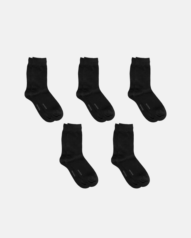 Strumpor 5-pack, Ekologisk bomull, Svart