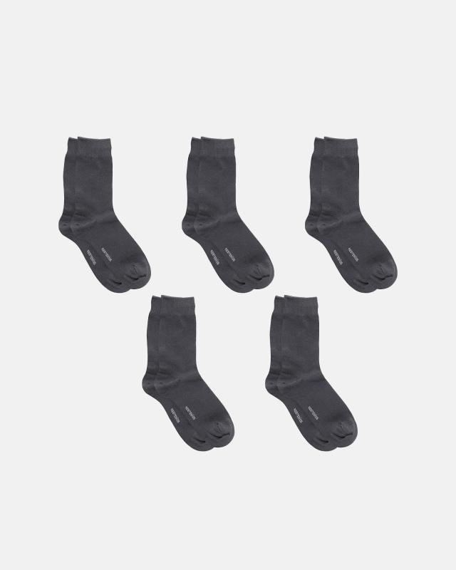 Strumpor 5-pack, Ekologisk bomull, Grå