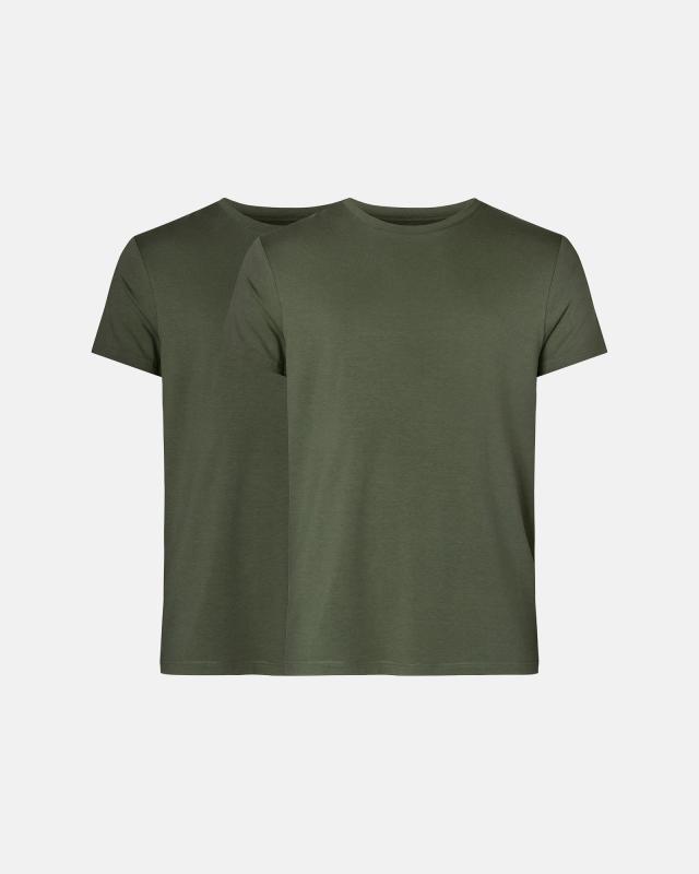 2-pack t-shirt | 100% ekologisk bomull | oliv -Resteröds