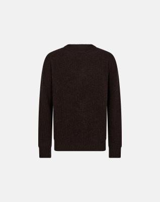 Stickad pullover "Michael", Ull, Brun Stickad pullover "Michael", Ull, Brun