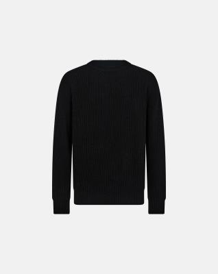 Stickad pullover "Michael", Ull, Svart Stickad pullover "Michael", Ull, Svart