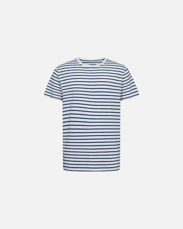 T-shirt "o-neck" | Bambuviskos | Blårandig -Resteröds