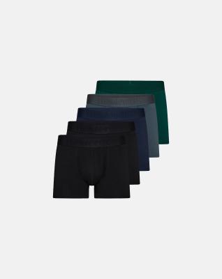 Kalsonger "Gunnar" 5-pack, Ekologisk bomull, Svart/Grön Kalsonger "Gunnar" 5-pack, Ekologisk bomull, Svart/Grön