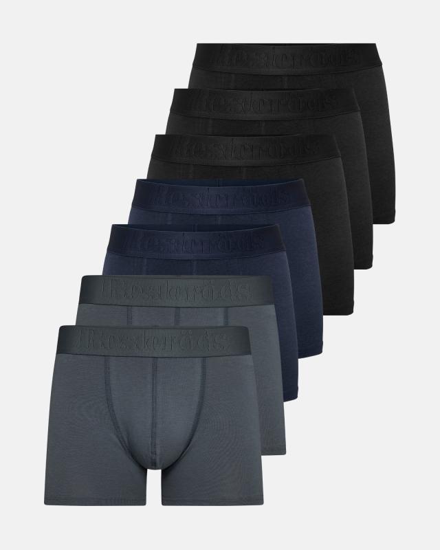 Kalsonger "Gunnar" 7-pack, Ekologisk bomull, Svart/blå/grå