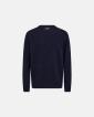 Stickad pullover 'lean' | Ull | Mörkblå -Resteröds