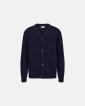 Stickad cardigan 'kyle' | Ull | Marinblå -Resteröds