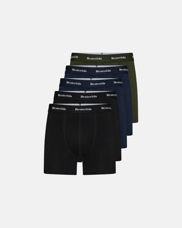 Kalsonger 'Kalle' 5-pack | Bambuviskos | Svart/navy/grön -Resteröds