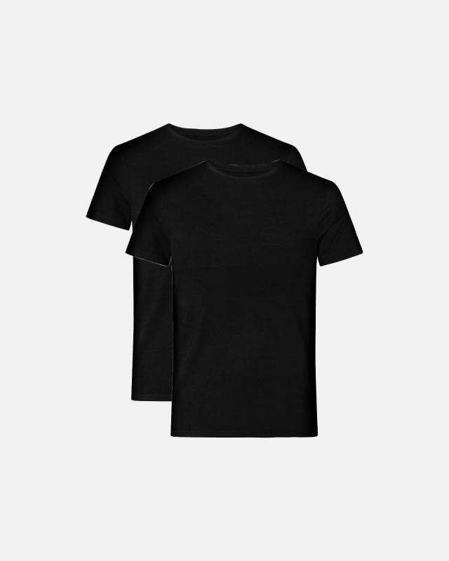 T-shirt 2-pack, Bambuviskos, Svart