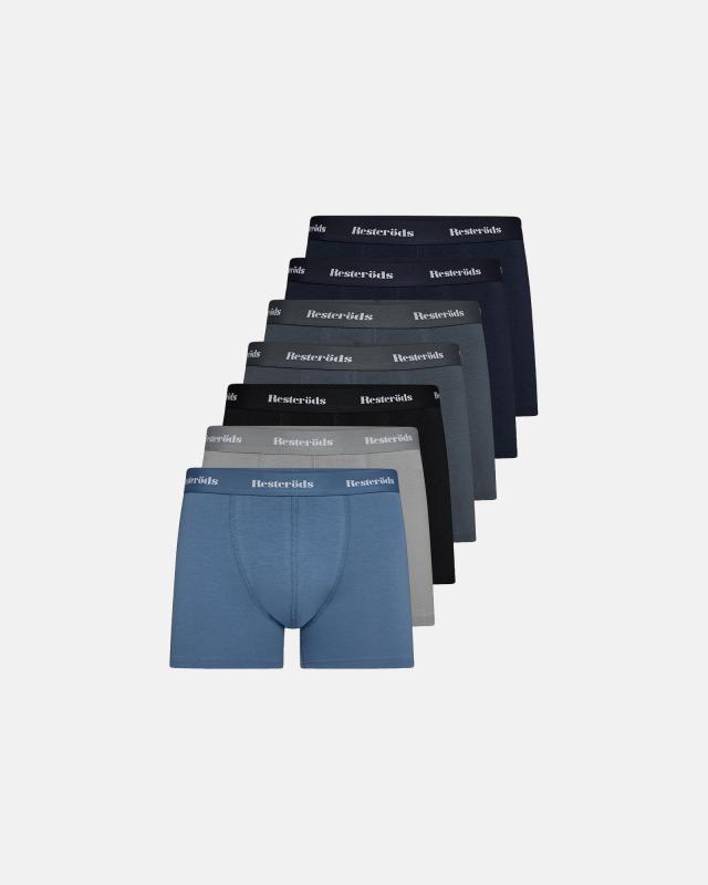 Kalsonger 'Kalle' 7-pack | Ekologisk bomull | Svart/grå/blå -Resteröds