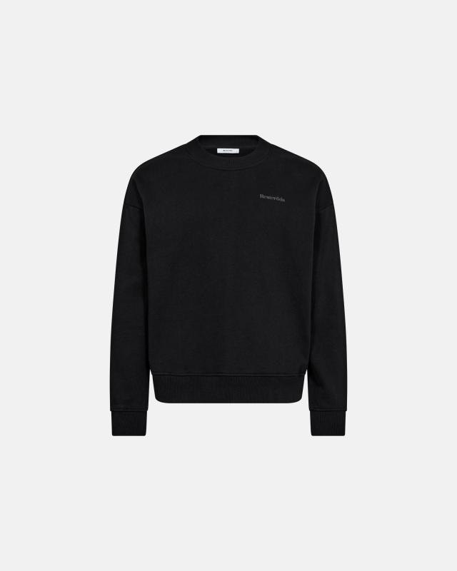Sweatshirt med crew neck "drake" | 100% bomull | svart -Resteröds