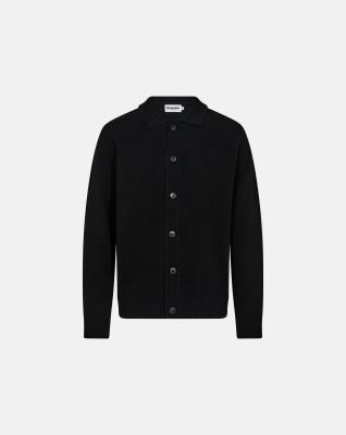 Stickad kofta "Dean", Ull, Svart Stickad kofta "Dean", Ull, Svart