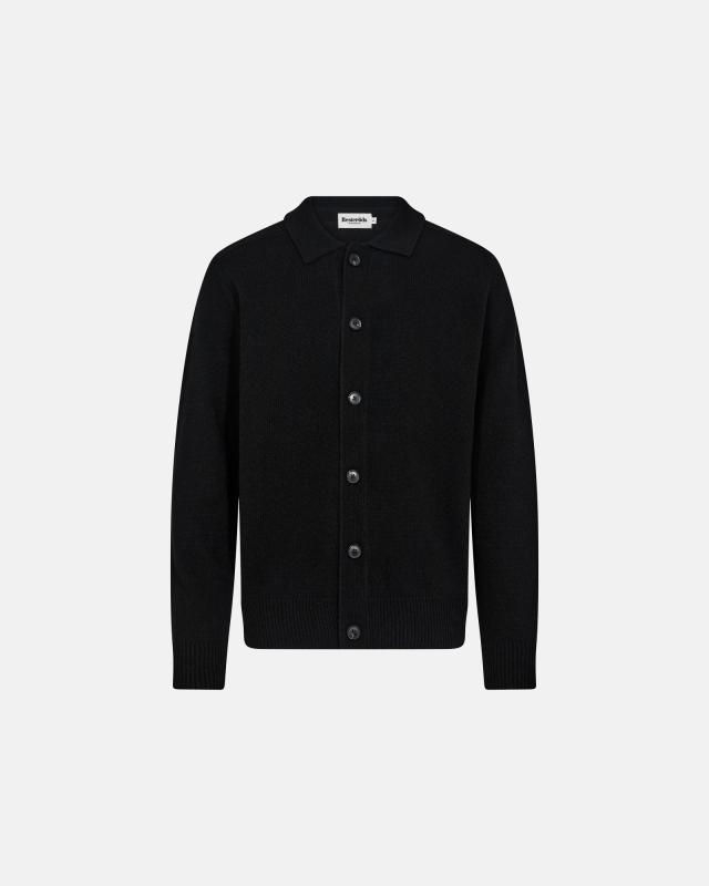 Stickad kofta "Dean", Ull, Svart