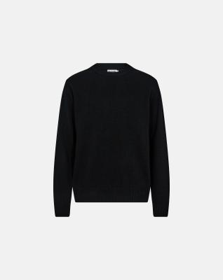 Stickad pullover "Lean", Ull, Svart Stickad pullover "Lean", Ull, Svart