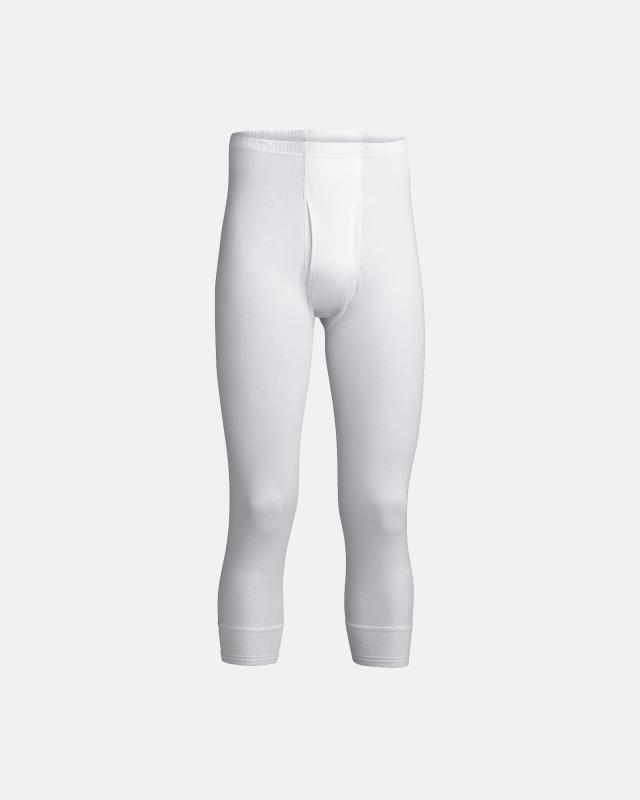 Long johns med gylf, klassisk 3/4-längd | 100% bomull | Vit -Resteröds