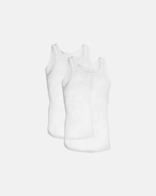 Tanktopp nät (mesh) 2-pack, 100% bomull, Vit Tanktopp nät (mesh) 2-pack, 100% bomull, Vit