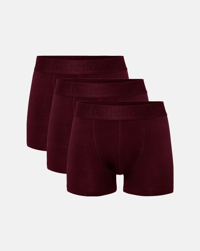 Kalsonger "Gunnar" 3-pack, Bambuviskos, Bordeaux
