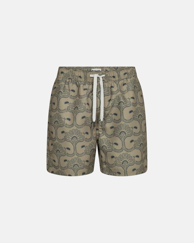 Badshorts "willy" | 100 % polyester | Grå med mönster -Resteröds