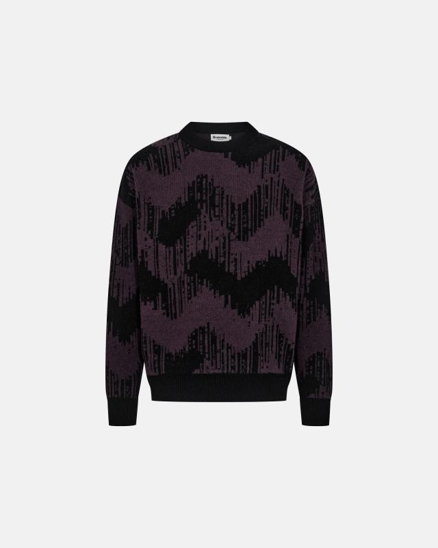 Pullover "mick" | Ull | Svart/lila -Resteröds