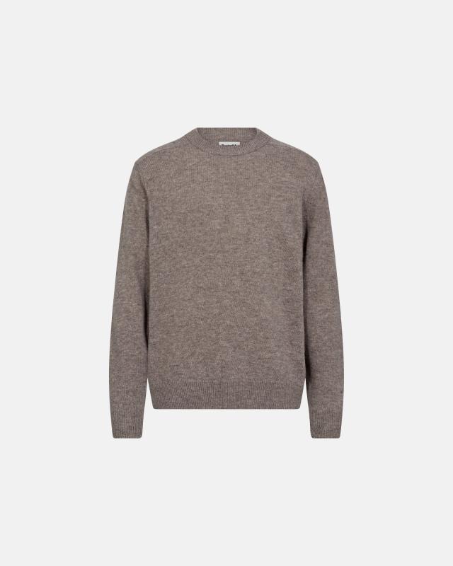Stickad pullover 'lean' | Ull | Sand -Resteröds