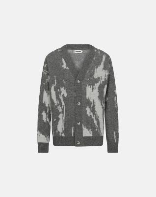 Cardigan "jack" | Ull | Grå/vit -Resteröds Cardigan "jack" | Ull | Grå/vit -Resteröds