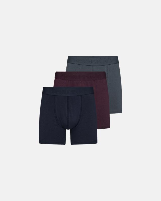 Kalsonger "Gunnar" 3-pack, Ekologisk bomull, Blå/röd/blå