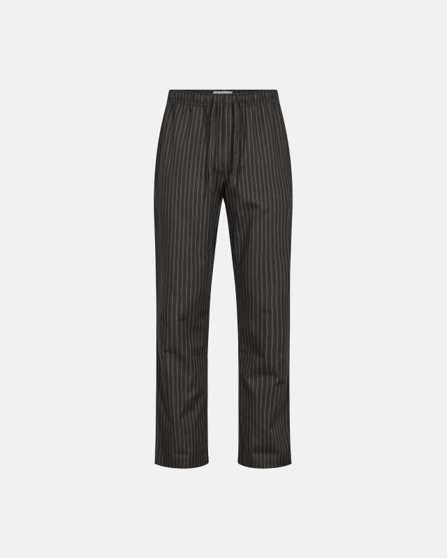 Pyjamasbyxor 'sandman' | 100% bomull | mörkgrå med ränder -Resteröds