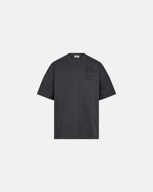 T-shirt med tryck "dev" | 100% bomull | Mörkgrå -Resteröds