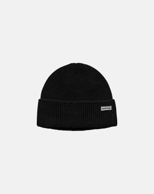 Beanie-mössa, 100% ull, Svart Beanie-mössa, 100% ull, Svart