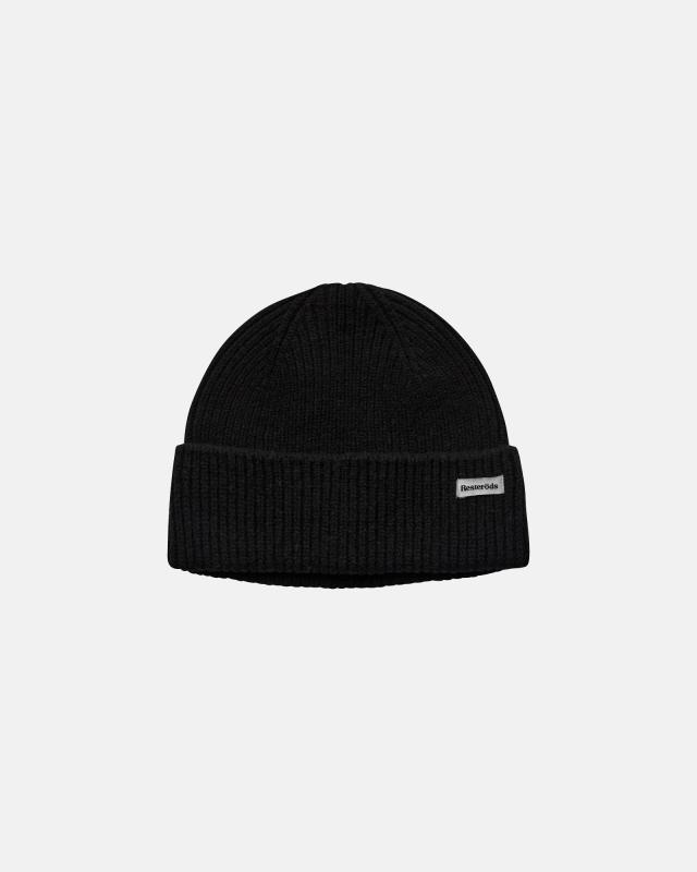 Beanie-mössa, 100% ull, Svart