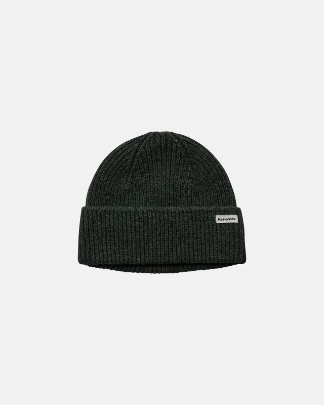 Beanie-mössa, 100% ull, Grön