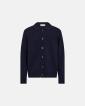 Stickad cardigan 'dean' | Ull | Navy - Resteröds