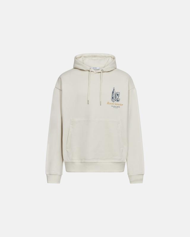 Hoodie med backprint "jay" | 100% bomull | Off white -Resteröds