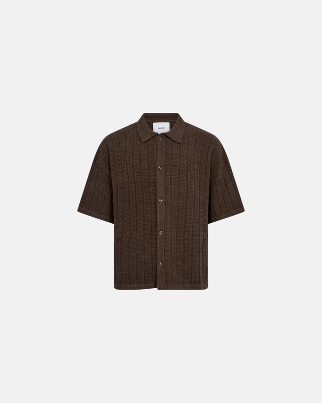 Kortärmad skjorta "george" | Bomull | Brun -Resteröds