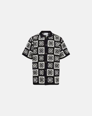 Virkat kortärmad skjorta "leon" | Bomull | Svart -Resteröds Virkat kortärmad skjorta "leon" | Bomull | Svart -Resteröds