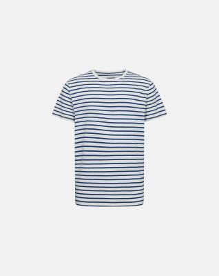 T-shirt "o-neck", Bambuviskos, Blårandig T-shirt "o-neck", Bambuviskos, Blårandig