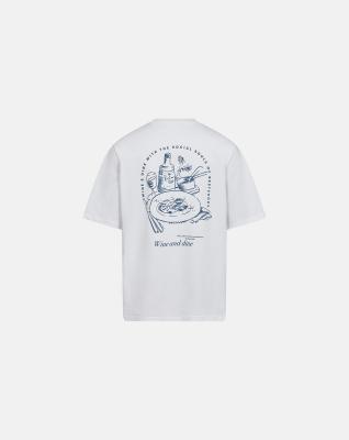 T-shirt med print "Tas", 100% bomull, Vit T-shirt med print "Tas", 100% bomull, Vit