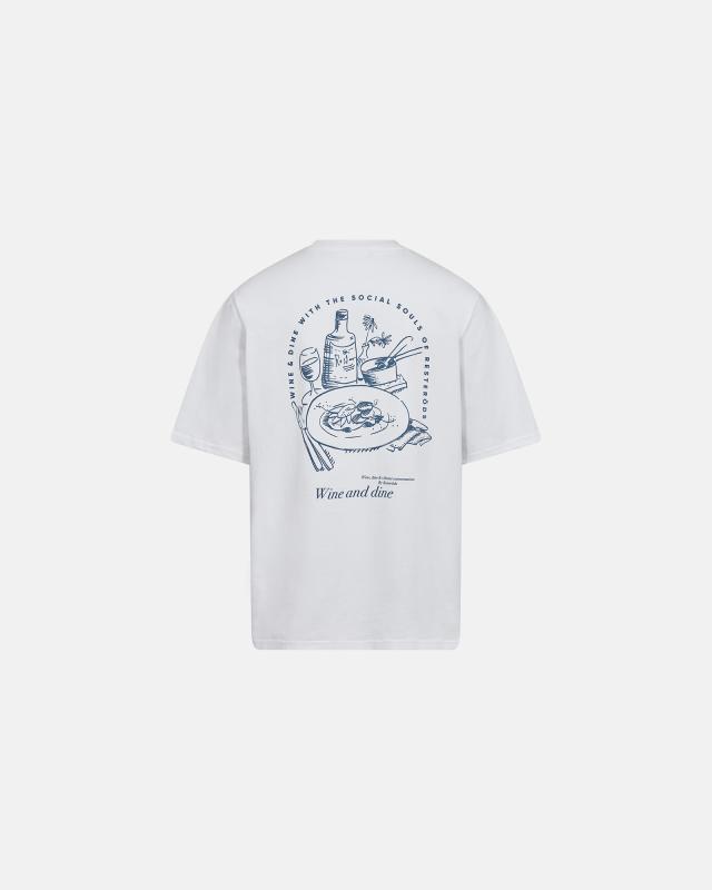 T-shirt med print "Tas", 100% bomull, Vit