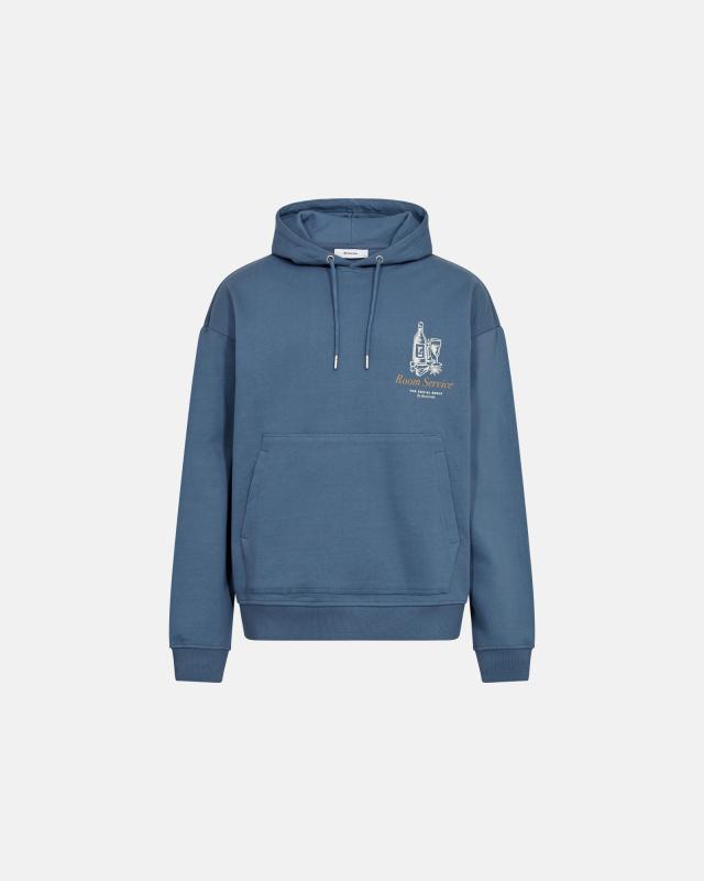 Hoodie med backprint "Jay" | 100% bomull | Blå -Resteröds