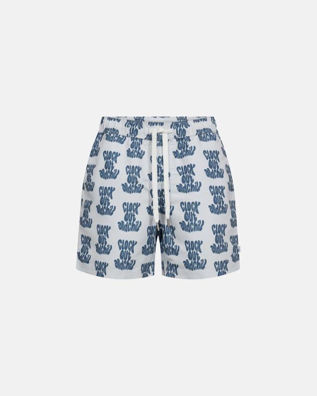 Badshorts "Willy" | 100% polyester | Blå med mönster -Resteröds