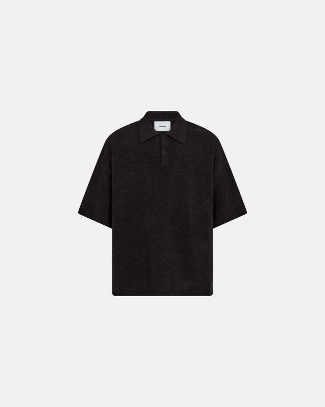 Polo t-shirt "Jim" | Bomull | Svart -Resteröds