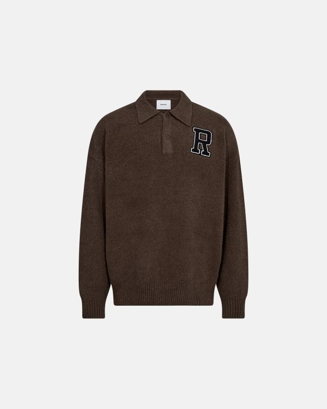 Långärmad polo "Eddy" | Bomull | Brun -Resteröds