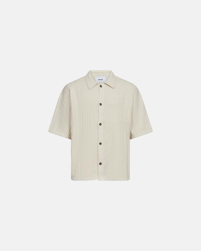 Kortärmad skjorta "George" | Bomull | Off-white -Resteröds