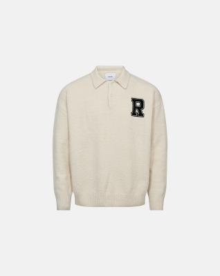 Långärmad polo "Eddy" | Bomull | Off-white -Resteröds Långärmad polo "Eddy" | Bomull | Off-white -Resteröds