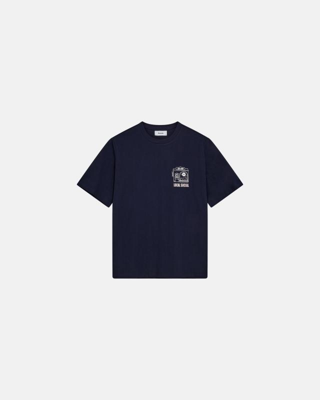 T-shirt med print 'tas' | 100% bomull | Navy -Resteröds